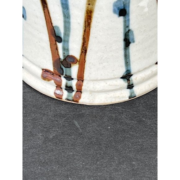 Vintage Pottery Thrown Mugs 2 Set CoffeeTea Retro 90s Hand Painted Boho - Picture 7 of 8